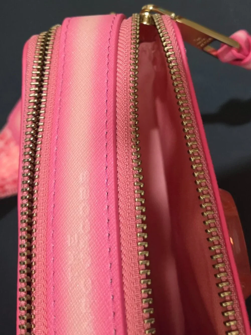 Marc Jacobs The Snapshot Camera Fluoro Leather Crossbody Bag Pink Orange